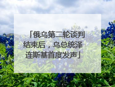 俄乌第二轮谈判结束后，乌总统泽连斯基首度发声
